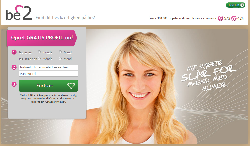 Tilmeld dig et dating site
